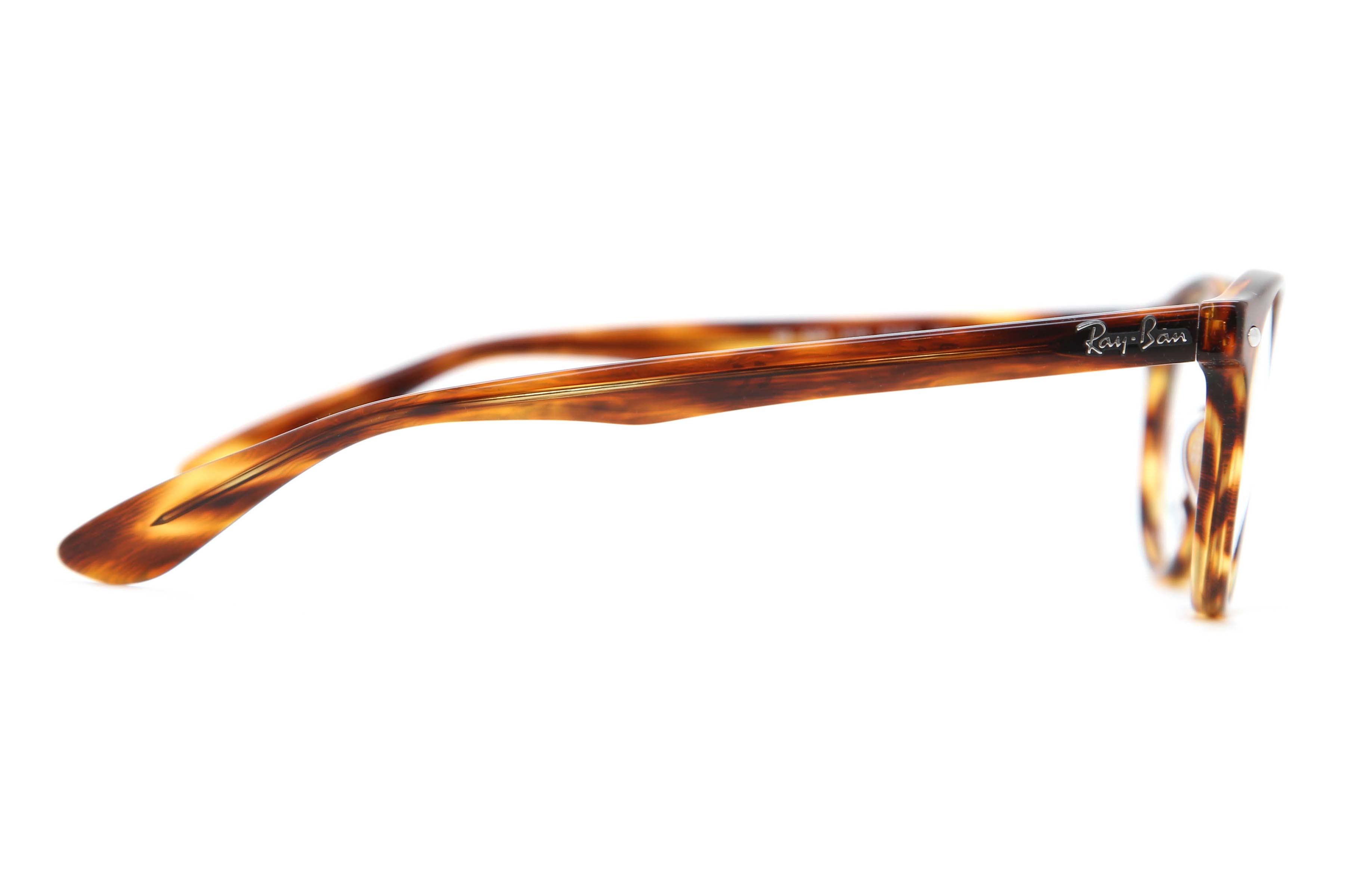 ばぁばです Ray-Ban RX5283 Icons 2144 Oval Striped Havana Eyeglasses