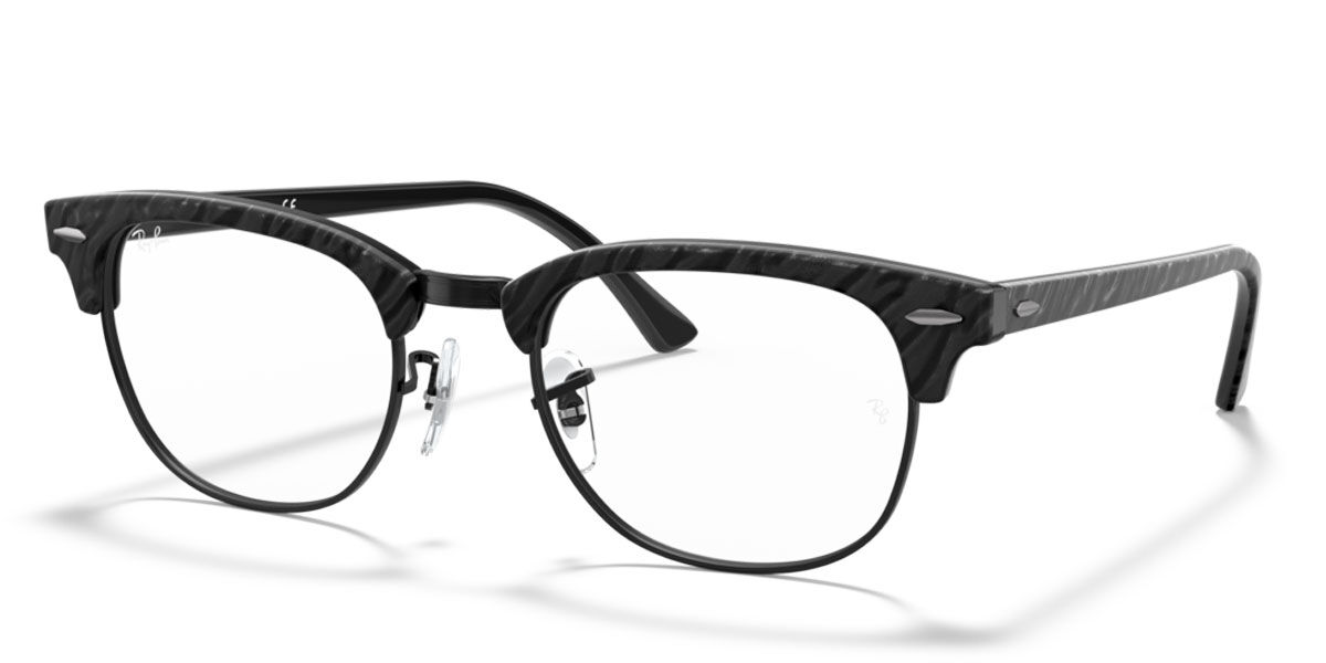 Ray-Ban RX5154 Clubmaster 8049 Browline Wrinkled Black Eyeglasses