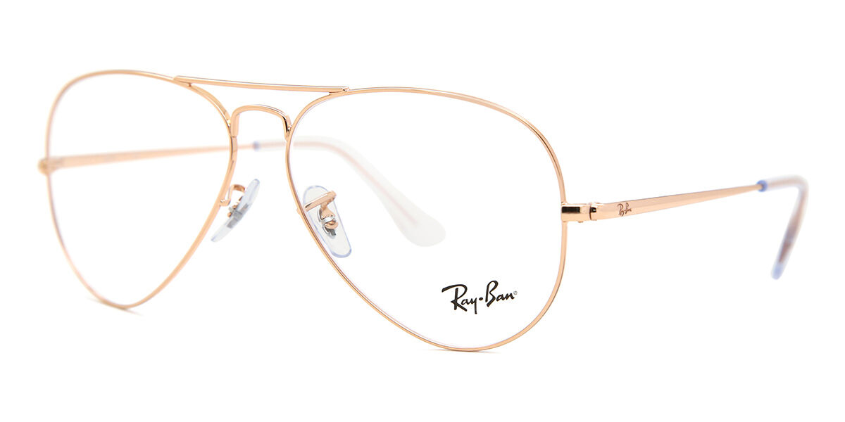 Ray-Ban RX6489 Aviator 3094 Aviator Shiny Rose Gold Eyeglasses