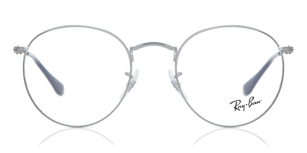 25 Ray-Ban　ROUND L 23年前の品 Ray-Ban RX3447V Round Metal 2502 Oval Gunmetal Eyeglasses