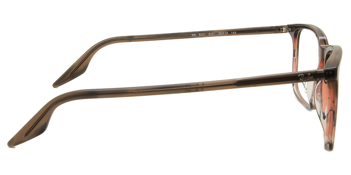 Ray-Ban RX5421 8251 Rectangle Red Brown Striped Eyeglasses
