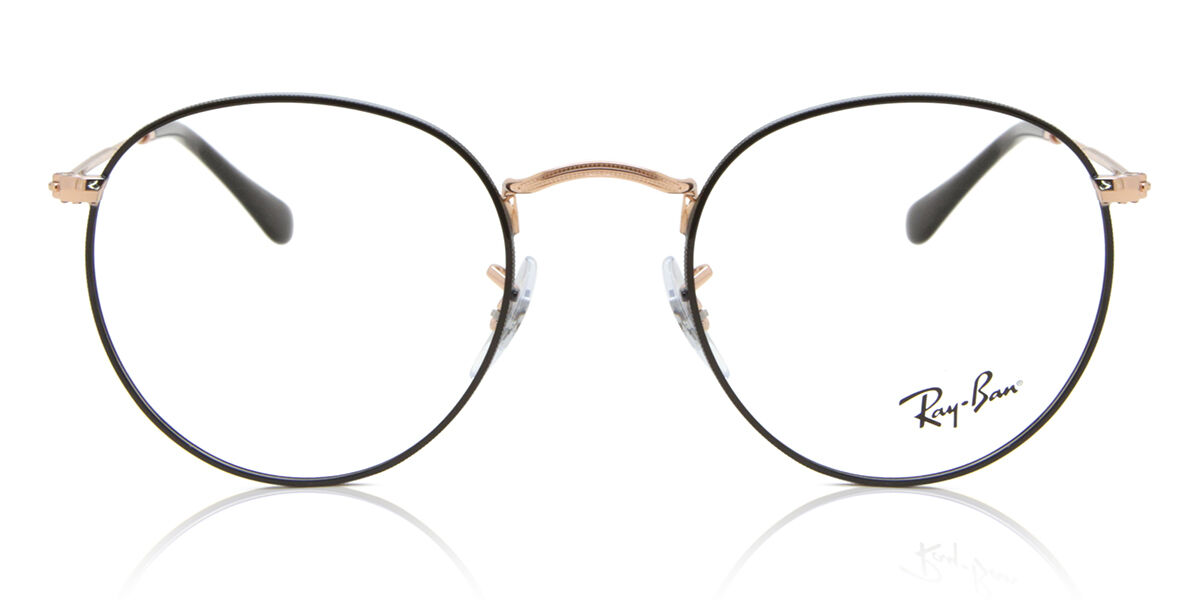Ray-Ban RX3447V Round Metal 3173 Black On Rose Gold Eyeglasses