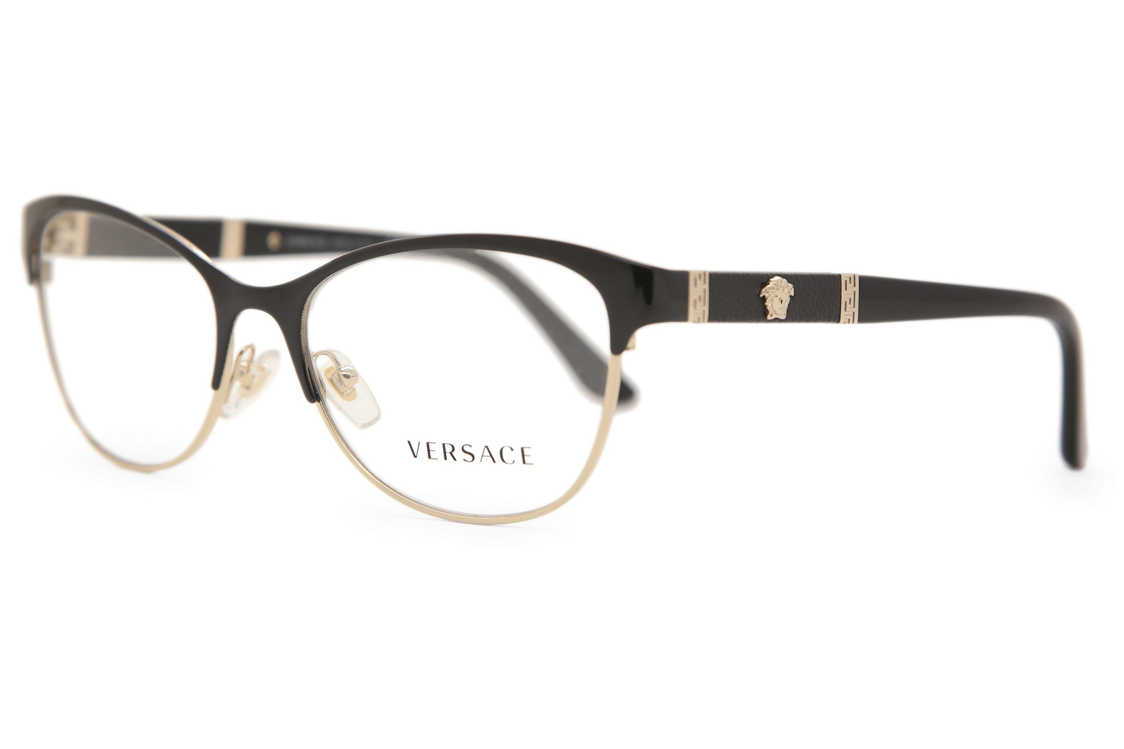 Versace VE1233Q 1366 Black/Pale Gold Eyeglasses | SmartBuyGlasses