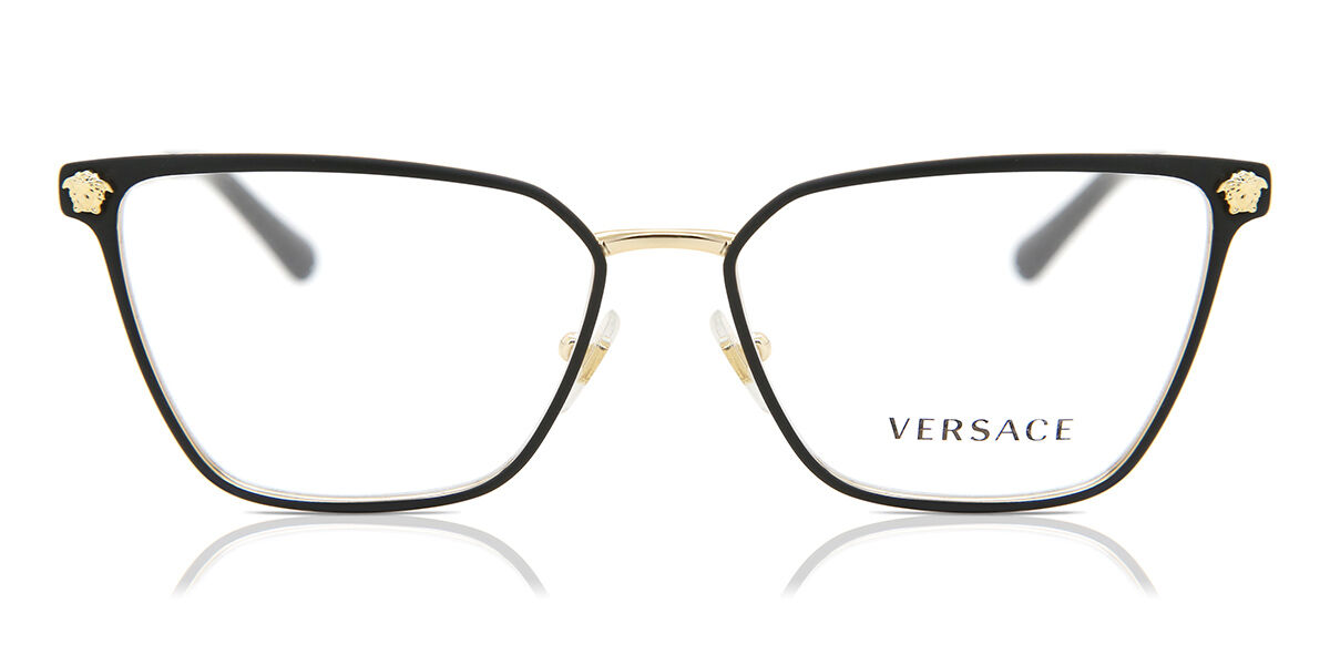 Versace VE1275 1433 Cat Eye Matte Black Gold Eyeglasses