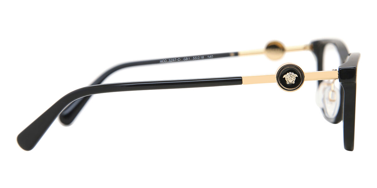 Versace VE3297D Asian Fit GB1 Black Eyeglasses | SmartBuyGlasses