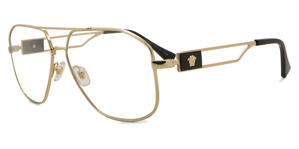 Versace VE1287 Asian Fit 1002 Pilot Gold Eyeglasses