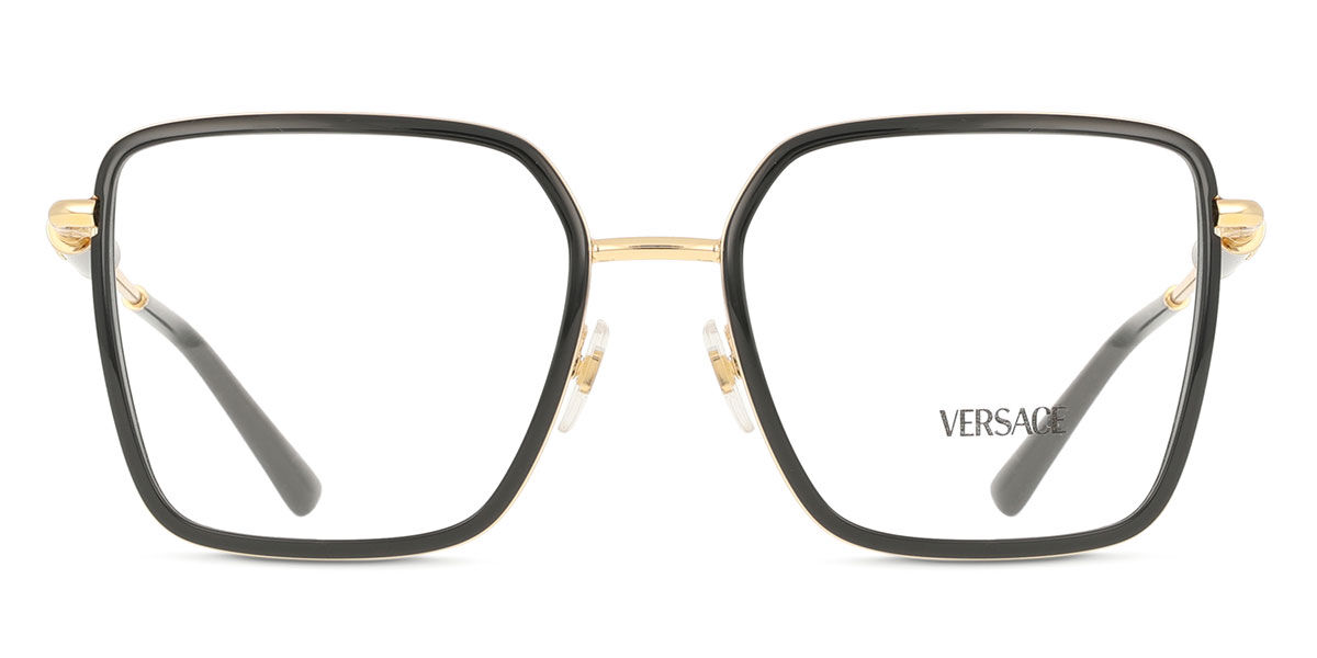 Versace VE1294D Asian Fit 1511 Square Black/Gold Eyeglasses