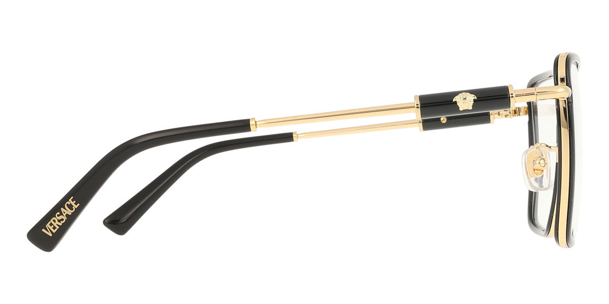 Versace VE1294D Asian Fit 1511 Square Black/Gold Eyeglasses