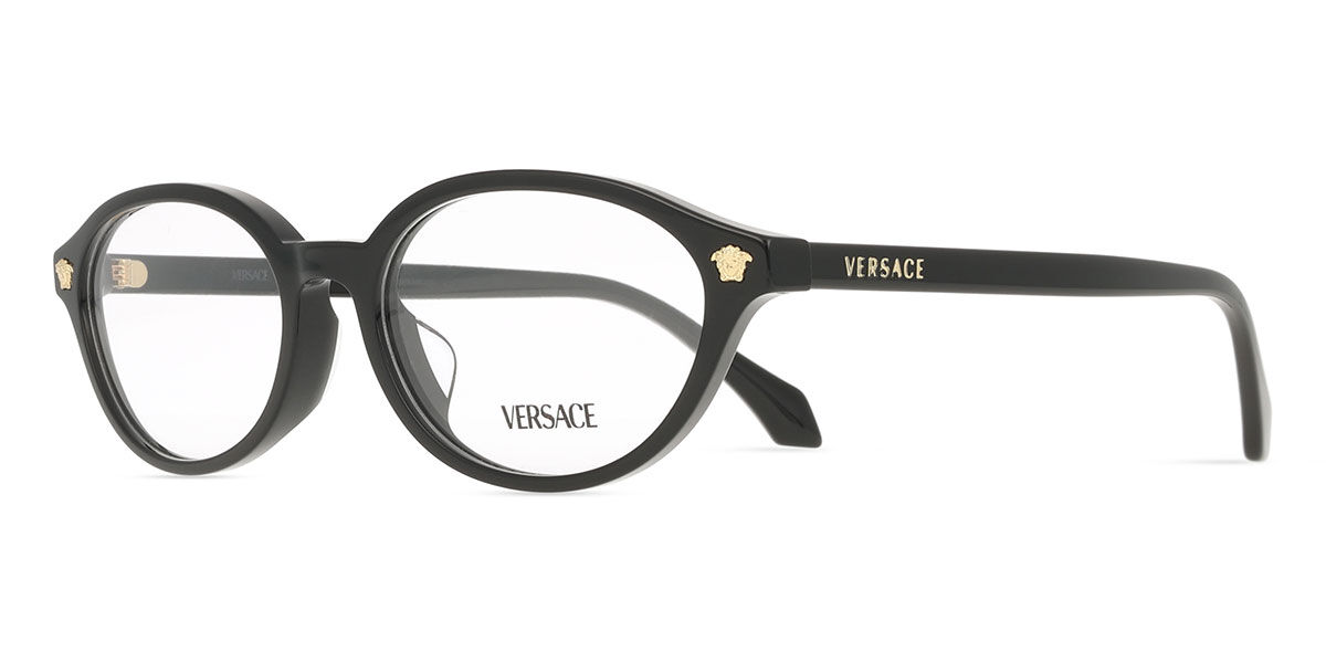 Versace VE3393D Asian Fit GB1 Oval Black Eyeglasses