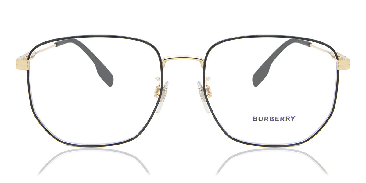 Burberry BE1352D Asian Fit 1318 Geometric Gold Black Eyeglasses