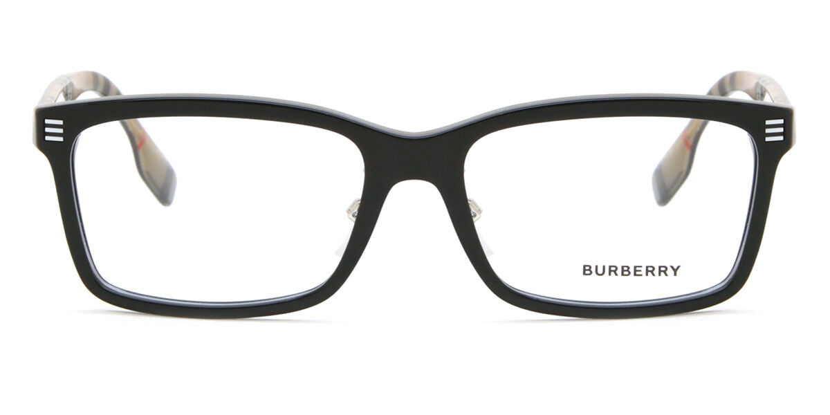 Burberry BE2352F Asian Fit 3773 Rectangle Shiny Black Eyeglasses