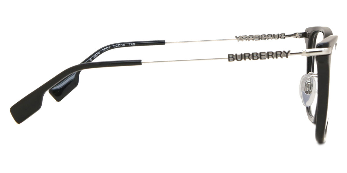 Burberry BE2376 ELIZABETH Asian Fit 3001 Square Black Eyeglasses
