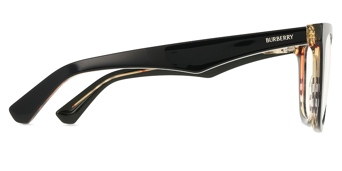 Burberry BE2415 4121 Square Black On Vintage Checkered Eyeglasses