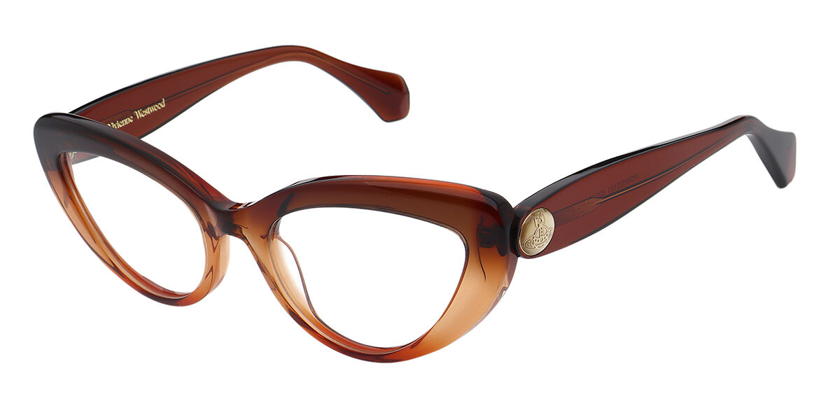 Vivienne Westwood VW1058 189 Cat Eye Transparent Faded Amber Brown