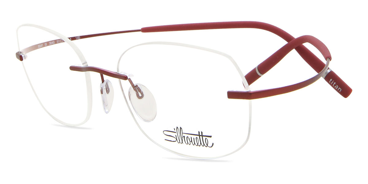 Silhouette 5541/LB 3040 Square Red Eyeglasses | SmartBuyGlasses Canada