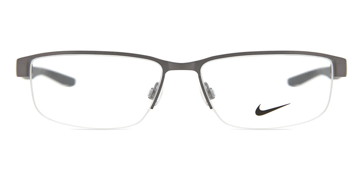 Nike 8138 N 071 Rectangle Brushed Gunmetal Grey Eyeglasses
