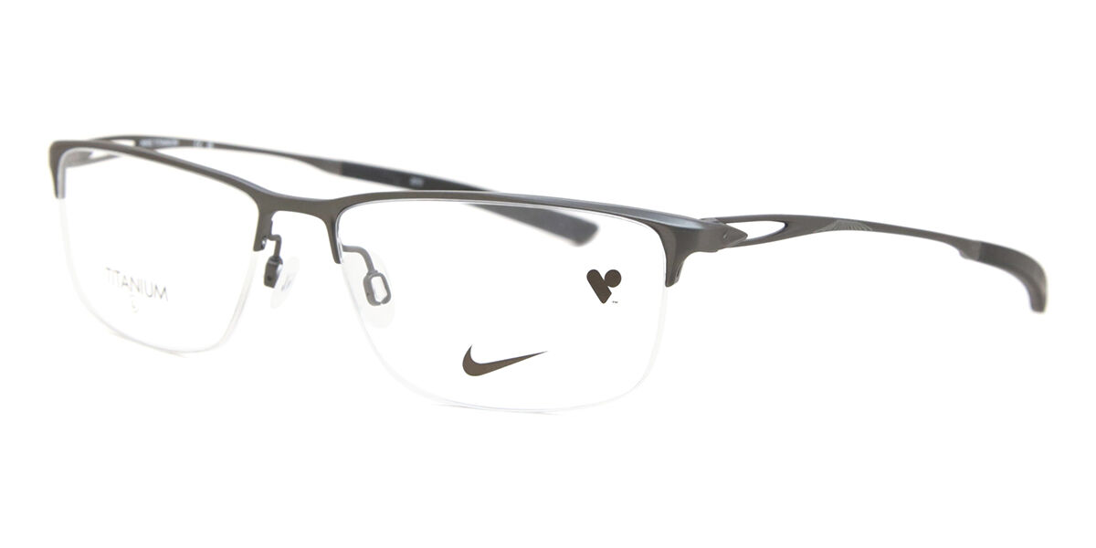 Nike 6064 070 Rectangle Satin Gunmetal Eyeglasses