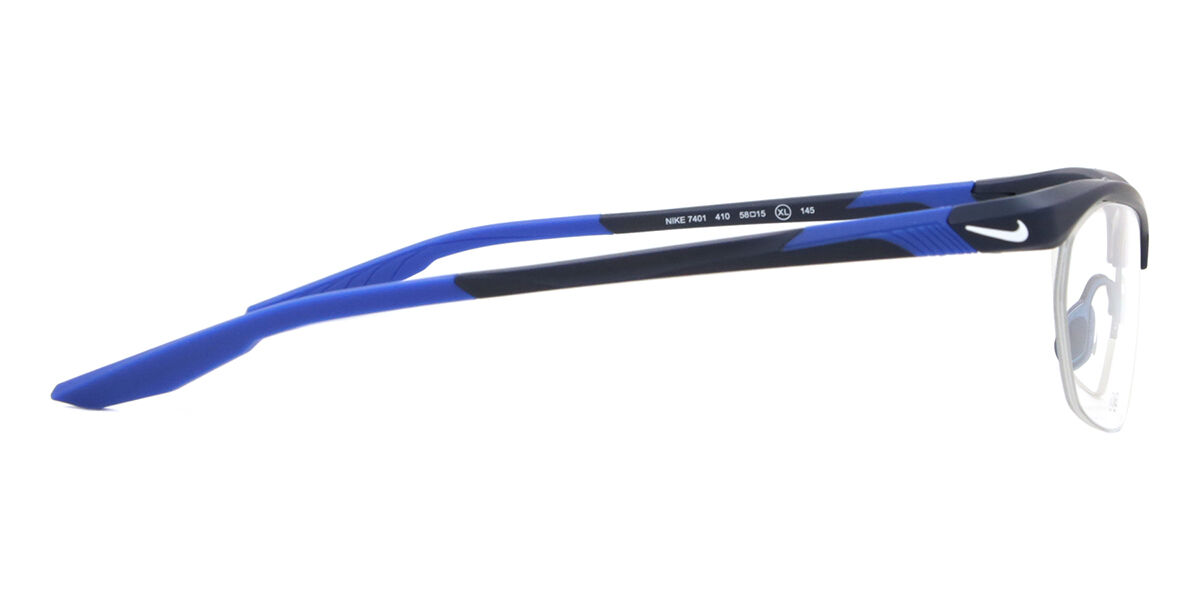 Nike 7401 410 Rectangle Matte Midnight Navy Blue Eyeglasses