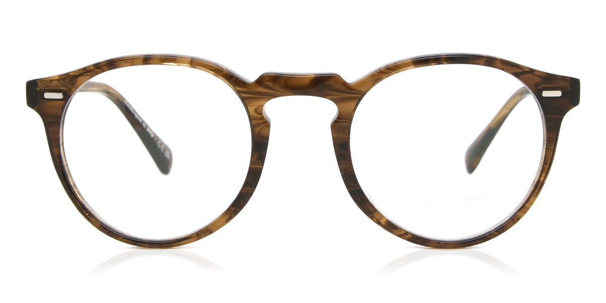 Oliver Peoples OV5186 Gregory Peck 1689 Oval Striped Sepia Brown