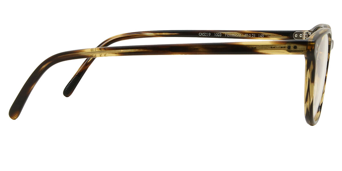 メガネ・老眼鏡 OLIVER PEOPLES Fairmont OV5219F 1003 Oliver Peoples OV5219 Fairmont 1003 Oval Striped Cocobolo Black