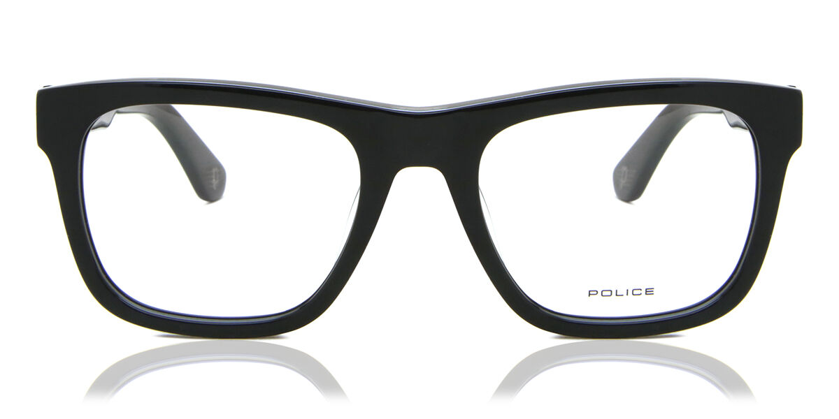 Police VPLE37N ORIGINS BULLET 1 0700 Square Shiny Black Eyeglasses