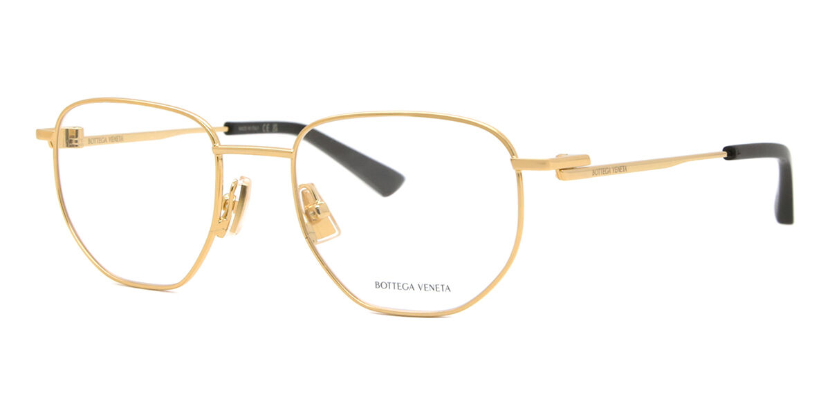 Bottega Veneta BV1301O 001 Geometric Gold Eyeglasses