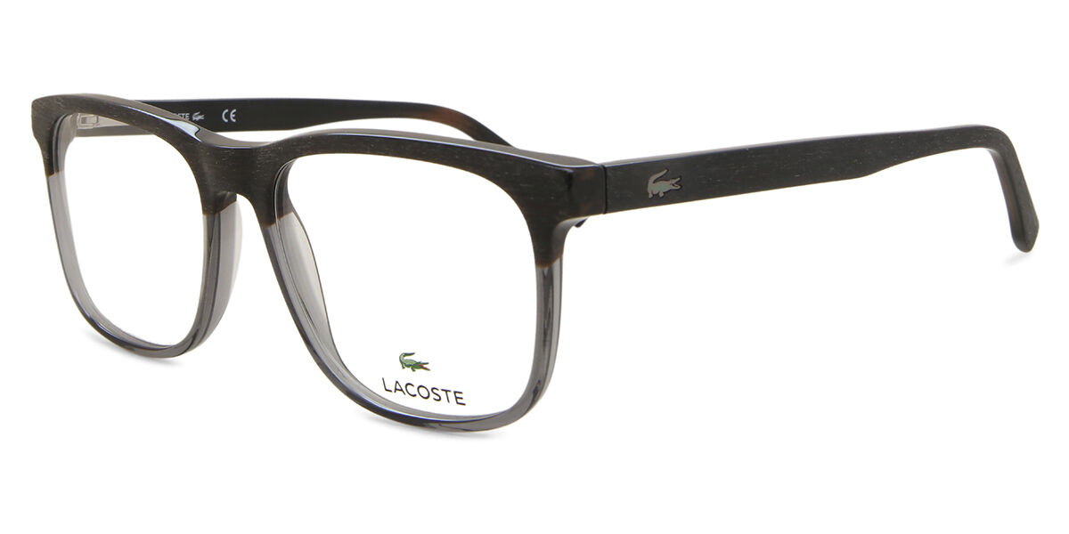 Lacoste L2849 035 Square Transparent Grey/Wood Eyeglasses