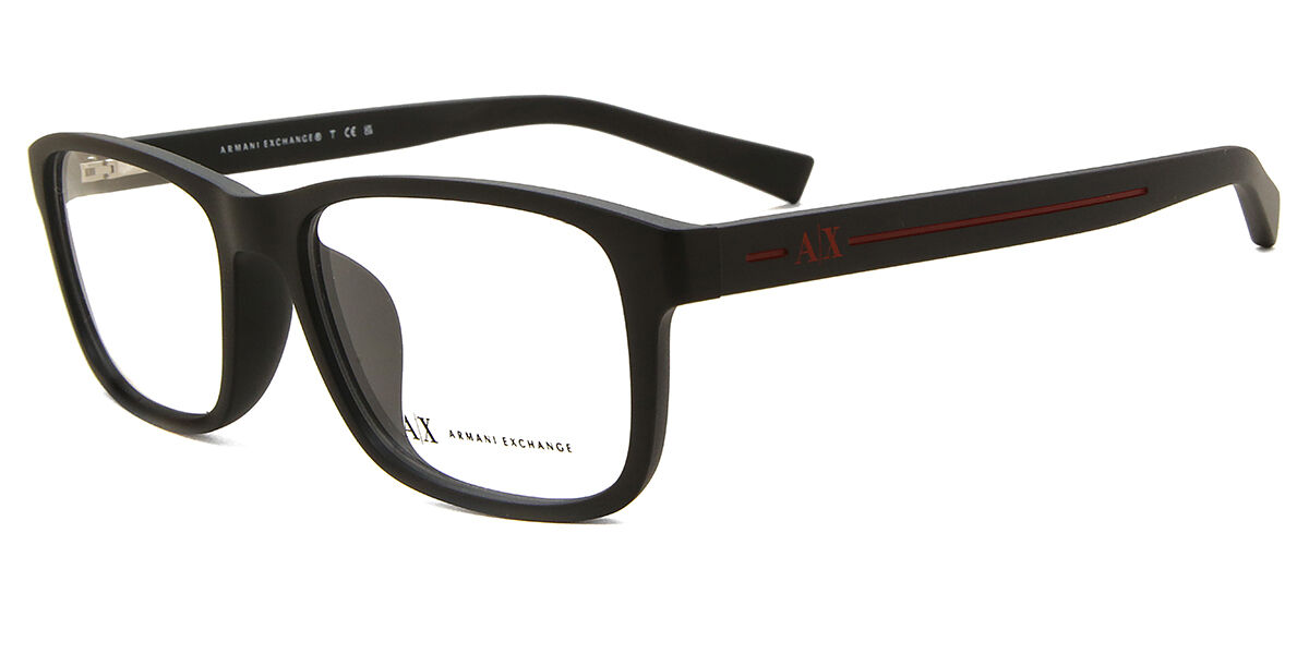 Armani Exchange AX3021F Asian Fit 8078 Rectangle Black Eyeglasses