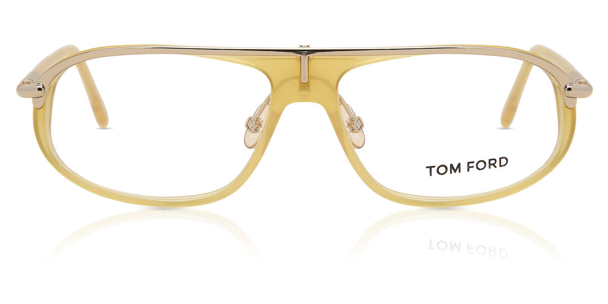 Tom Ford FT5047 383 Rectangle Transparent Honey Brown Eyeglasses