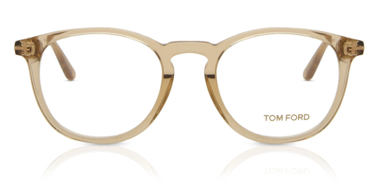 Tom Ford FT5401 045 Round Transparent Light Brown Eyeglasses