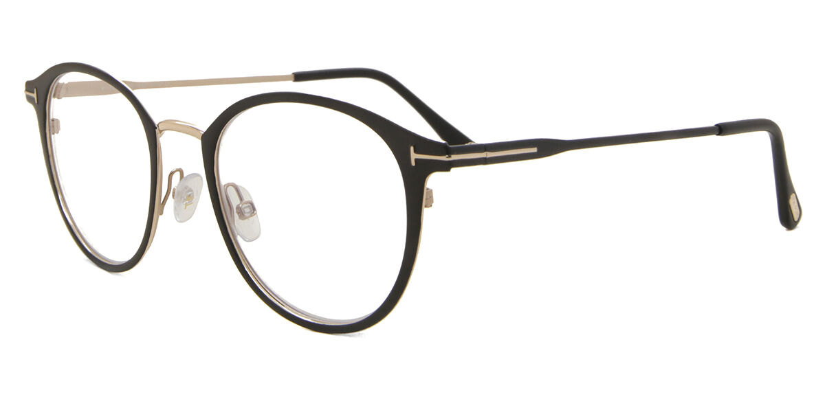 Tom Ford FT5528-B 002 Blue-Light Block Round Matte Black