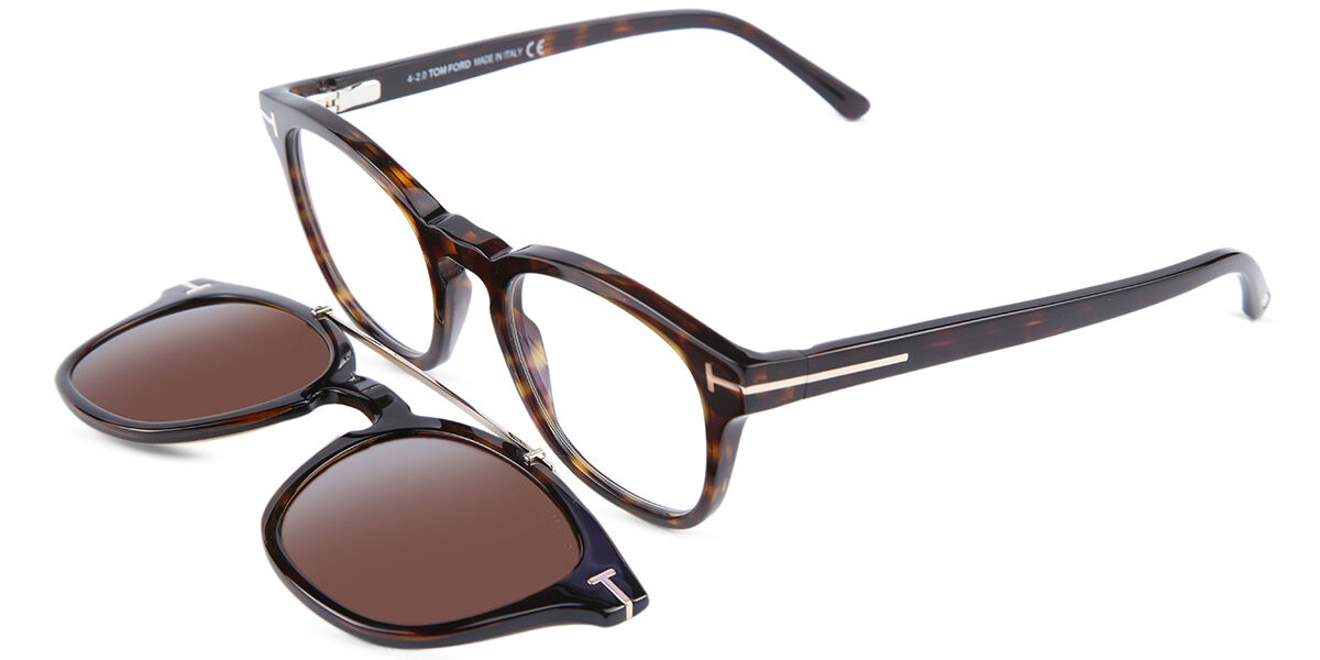 Tom Ford FT5532-B with Clip-On 52E Blue-Light Block Square