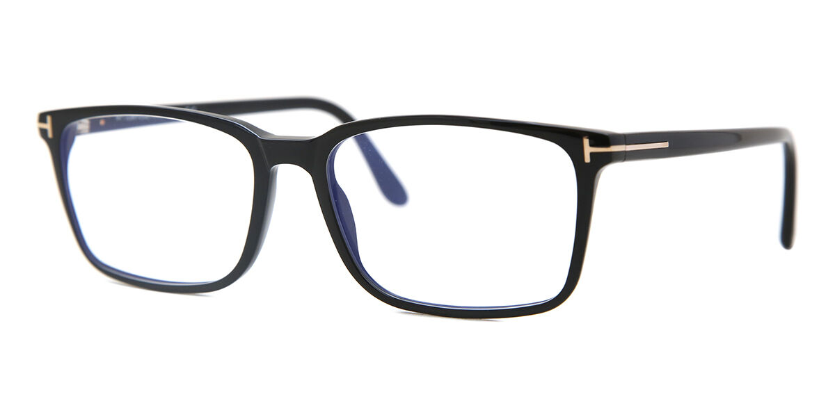 Tom Ford FT5735-B Blue-Light Block 001 Rectangle Shiny Black