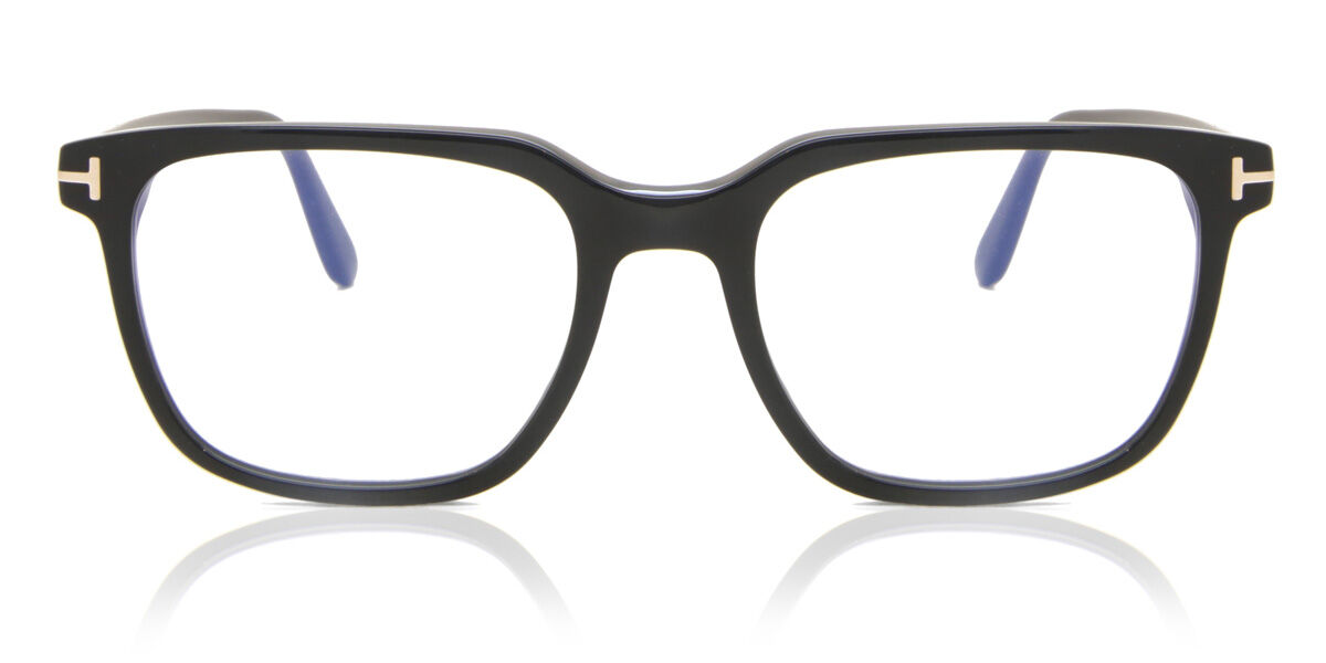 Tom Ford FT5818-B 001 Blue-Light Block Square Black Eyeglasses