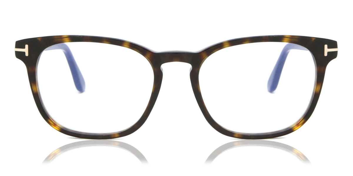 Tom Ford FT5868-B 052 Blue-Light Block Oval Dark Tortoise