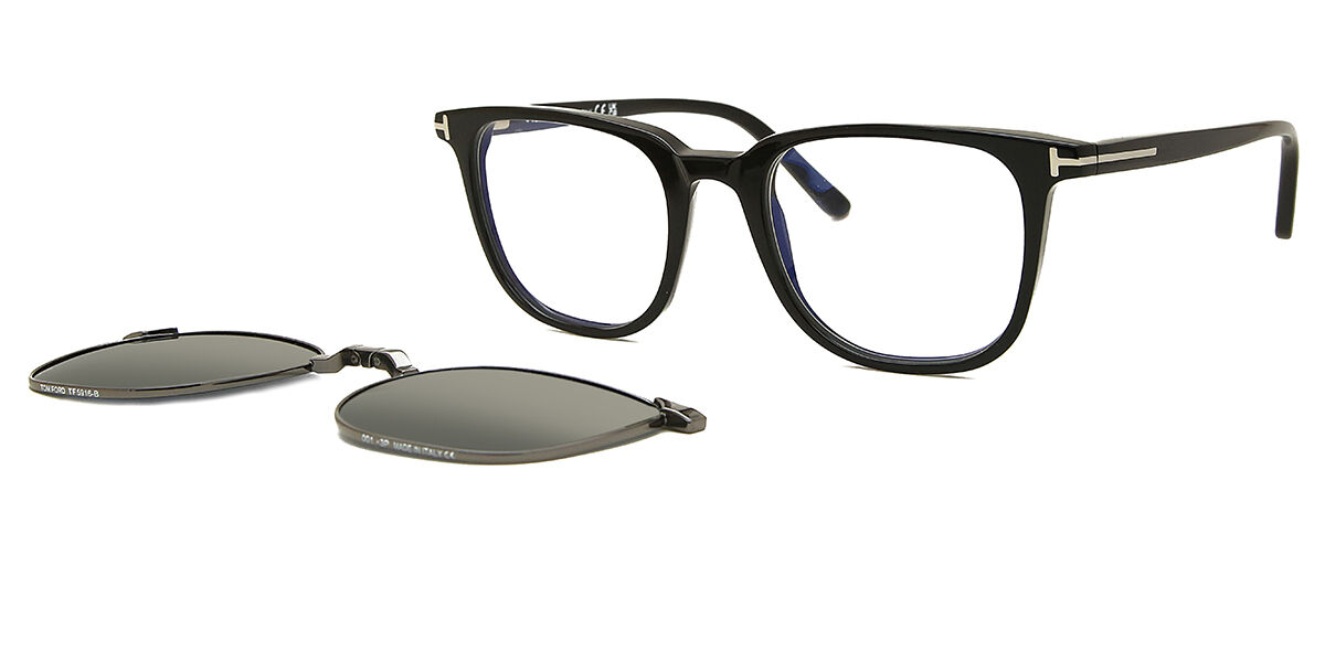 Tom Ford FT5916-B with Clip-On 001 Blue-Light Block Square Shiny