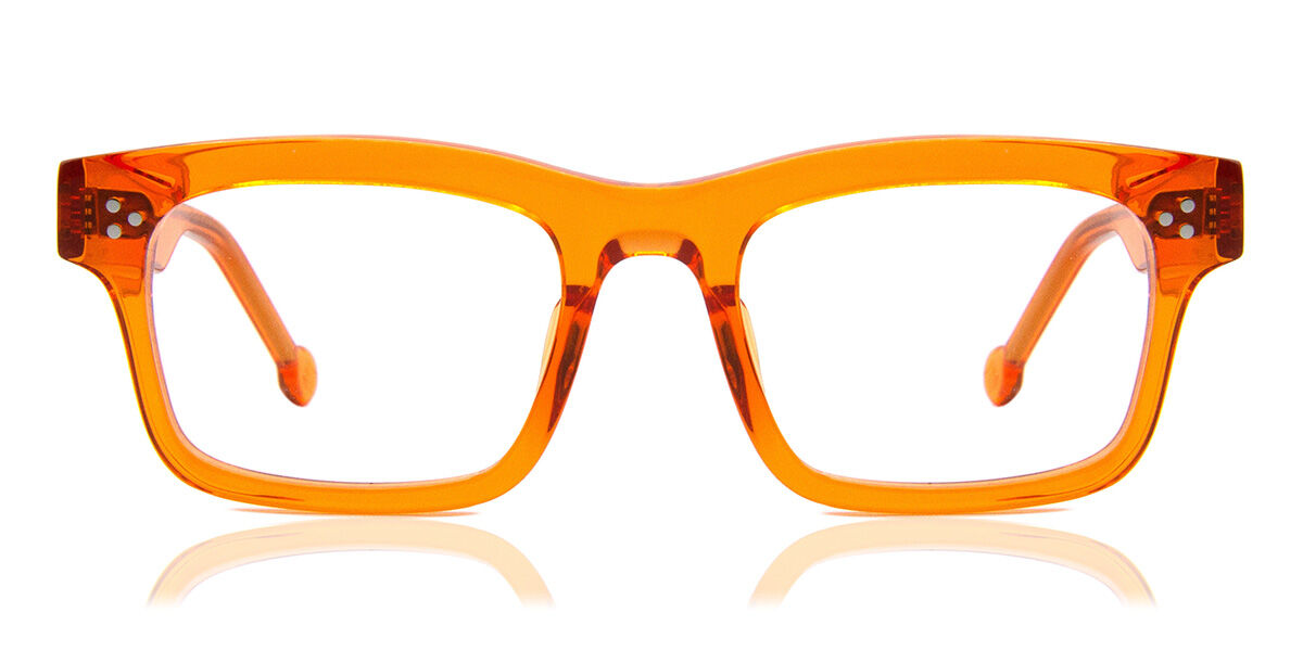 メガネ・老眼鏡 l.a Eyeworks WALLY made in italy LA Eyeworks Wally 218 Square Transparent Persimmon Orange