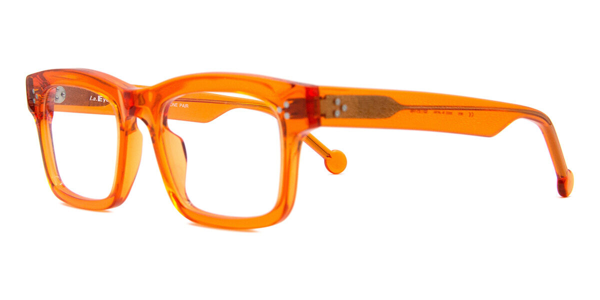 LA Eyeworks Wally 218 Square Transparent Persimmon Orange
