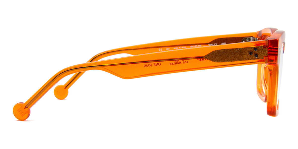 メガネ・老眼鏡 l.a Eyeworks WALLY made in italy LA Eyeworks Wally 218 Square Transparent Persimmon Orange