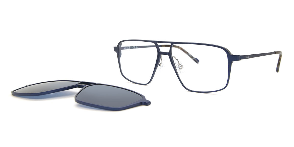 Zeiss ZS23123SLP With Clip-On 403 Pilot Satin Blue Eyeglasses